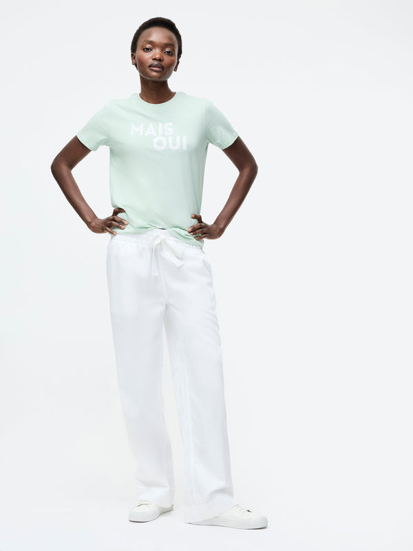 Fcuk Mais Oui Graphic T-Shirt Subtle Green/White