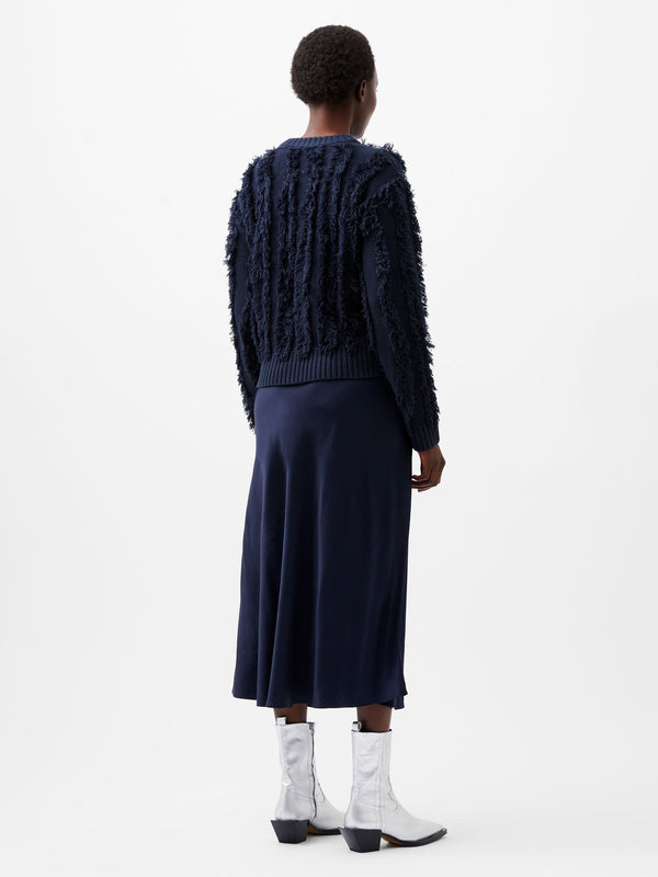 Fcuk Malika Fringed Jumper Marine