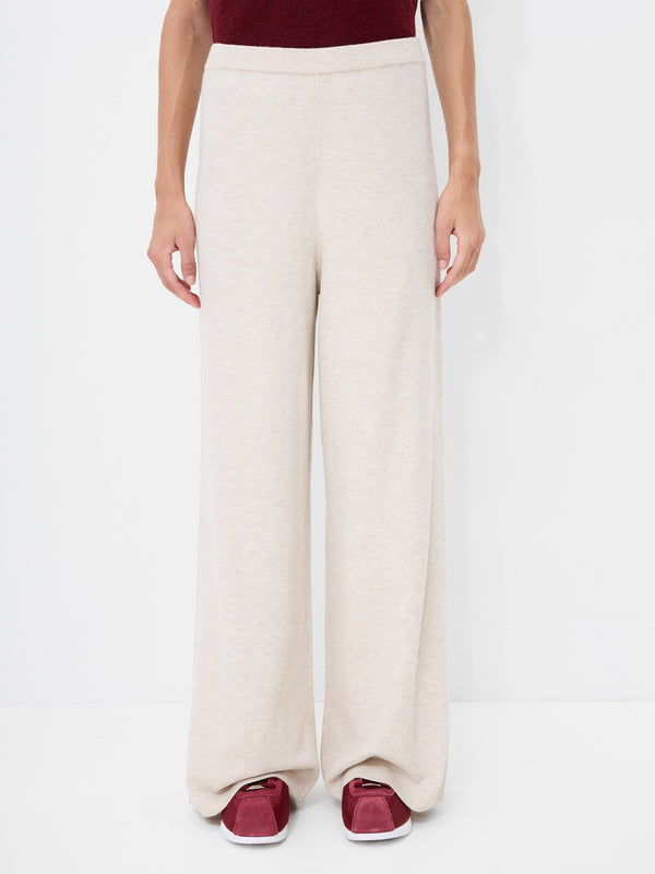 fcuk Marley Knit Wide Leg Trousers Oatmeal Mel