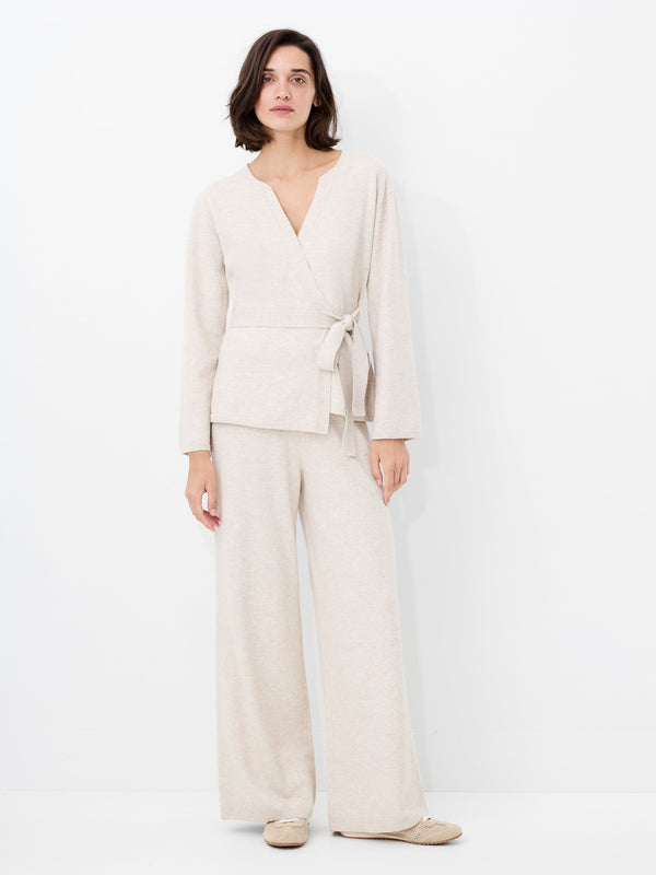 Fcuk Marley Knit Wrap Cardigan Oatmeal Mel