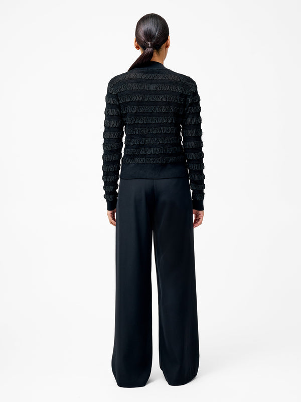 Fcuk Melba Textured Long Sleeve Cardigan Black