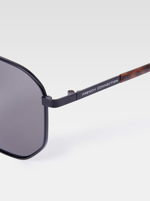 Fcuk Metal D-Frame Sunglasses Matte Black