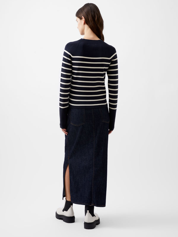 Fcuk Milena Striped Jumper Marine/Classic Cream