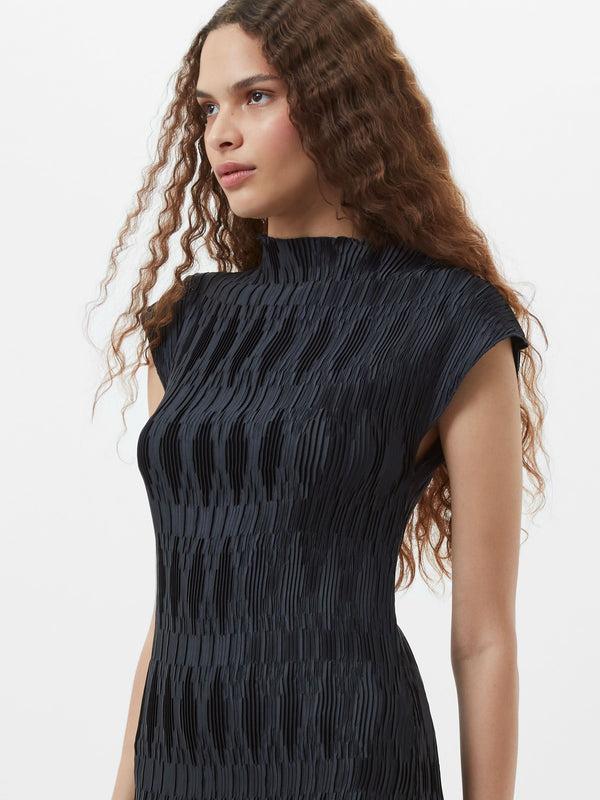 Fcuk Moira Pleated Dress Navy