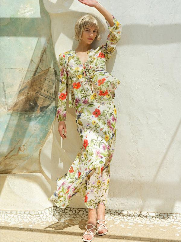 fcuk Monica Hallie Maxi Skirt White Multi