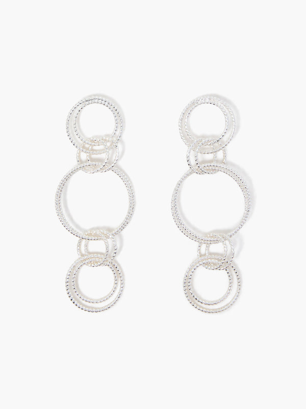 fcuk Multi Circle Drop Earrings Silver