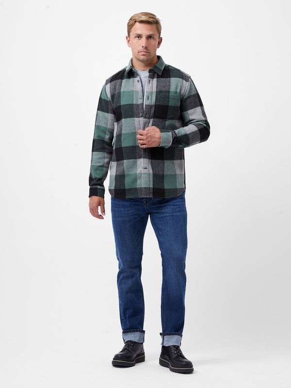 fcuk Neve Check Shirt Green Check