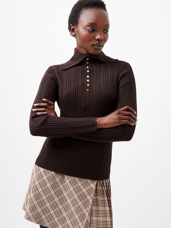 fcuk Nia Mari Long Sleeve Top Chocolate Ganache