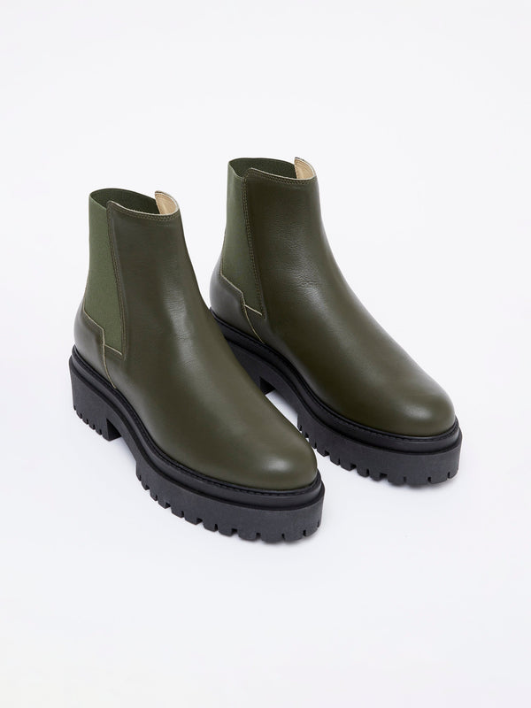 Fcuk Olana Chelsea Boots Olive Green