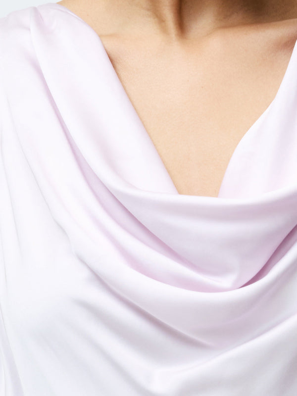 Fcuk Oona Satin Asymmetrical Mini Dress Sweet Pink