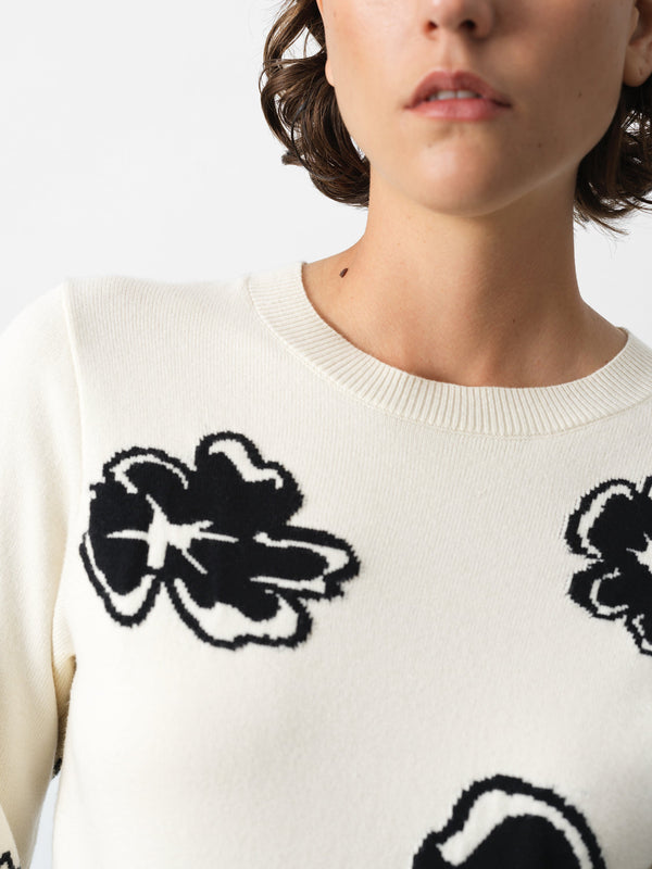 Fcuk Paislee Floral Jacquard Jumper White Multi