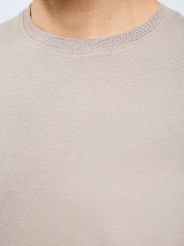 Fcuk Peached Cotton Short Sleeve T-Shirt Taupe