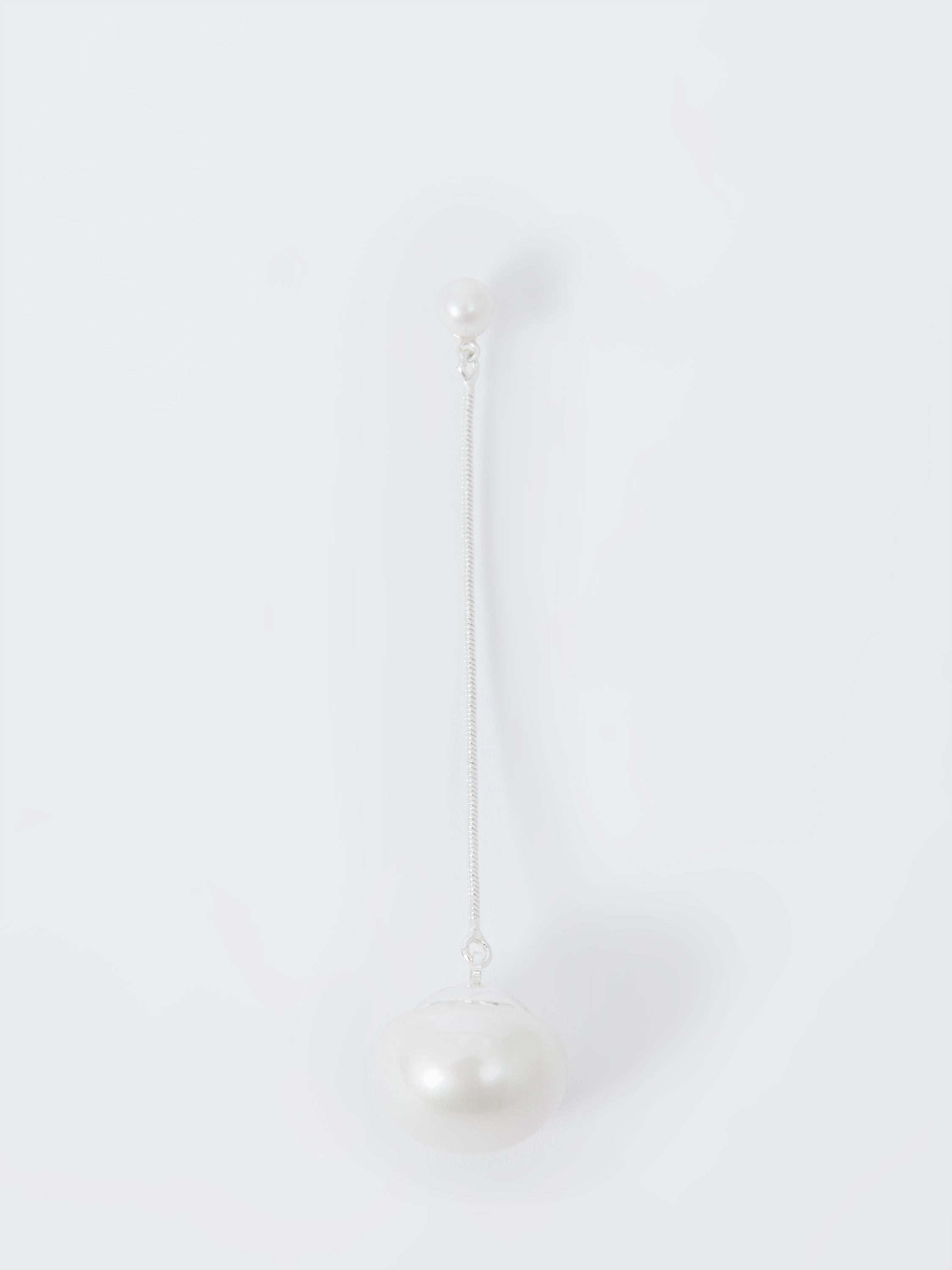 Fcuk Pearl Dangle Drop Earrings Silver