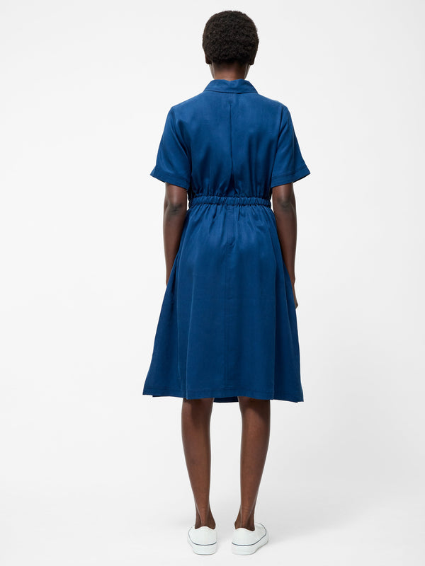 Fcuk Pocket Shirt Dress Midnight Blue