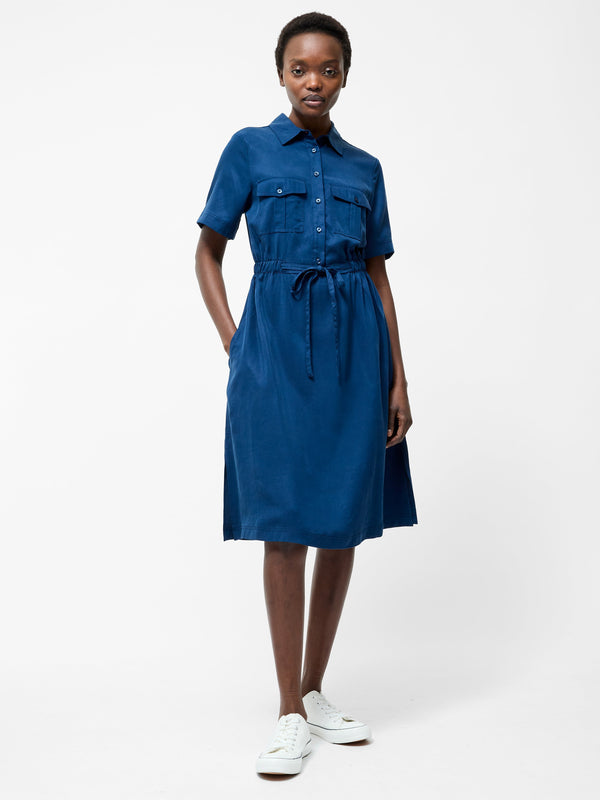 fcuk Pocket Shirt Dress Midnight Blue