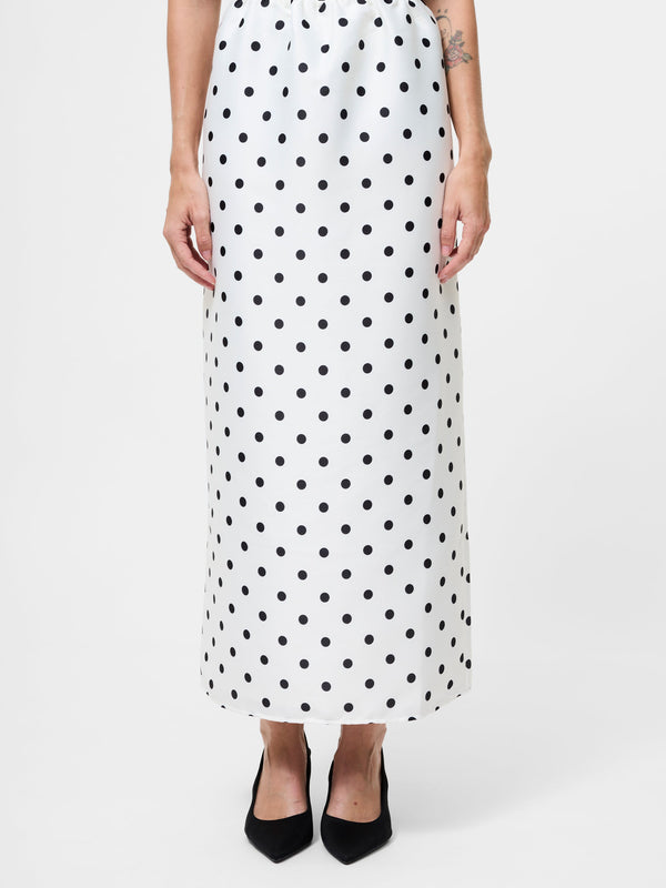 Fcuk Polka Dot Maxi Skirt Summer White/Polka D