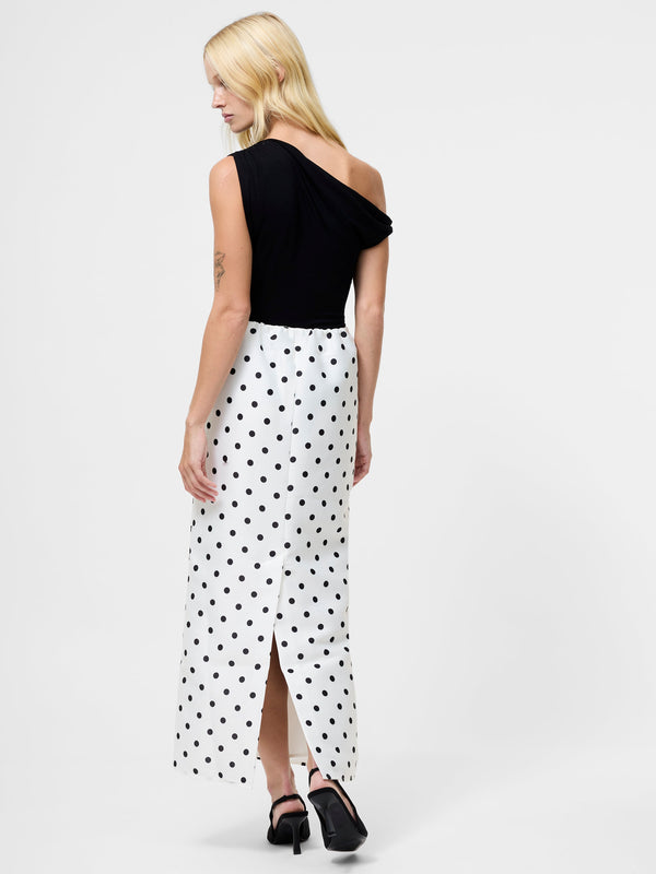 Fcuk Polka Dot Maxi Skirt Summer White/Polka D