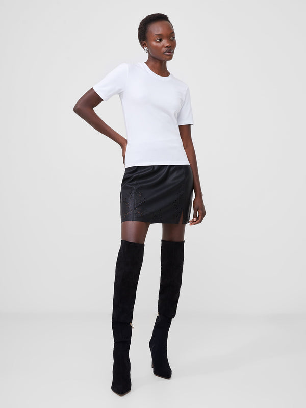 Fcuk Rallie Cotton Crew Neck T-Shirt Linen White