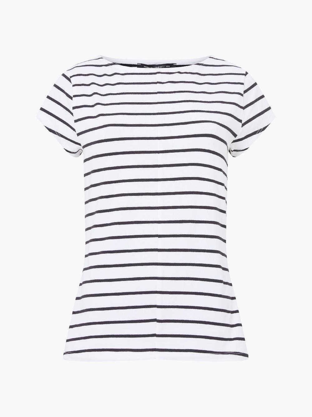 Fcuk Rallie Stripe Fitted T-Shirt White/Black