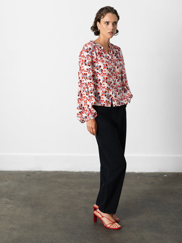 Fcuk Rebecca Celaya Blouse Porcelain Cream Mult