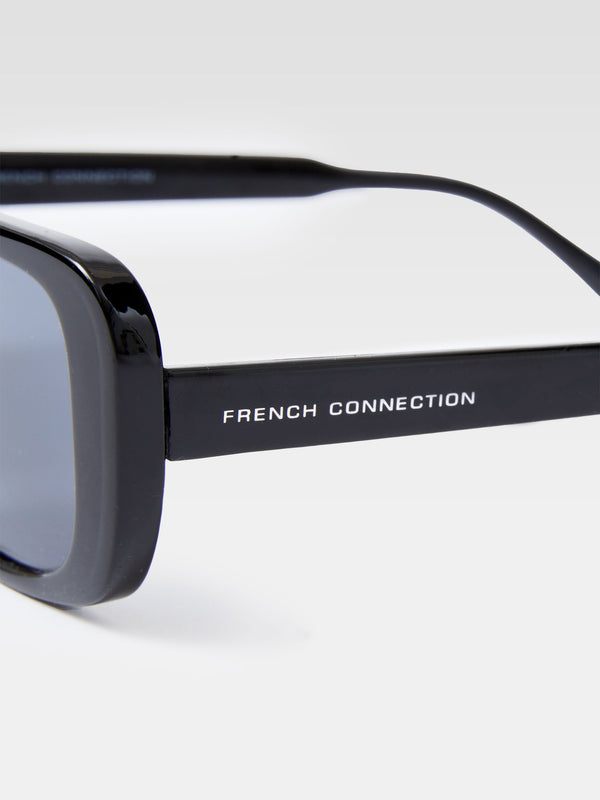 Fcuk Rectangular Sunglasses Shiny Black