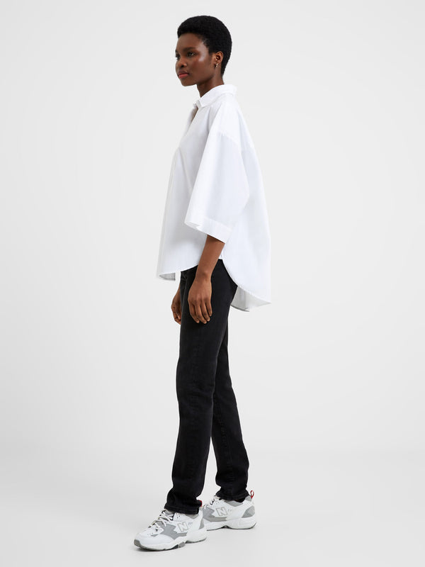 Fcuk Rhodes Poplin Popover Shirt Linen White