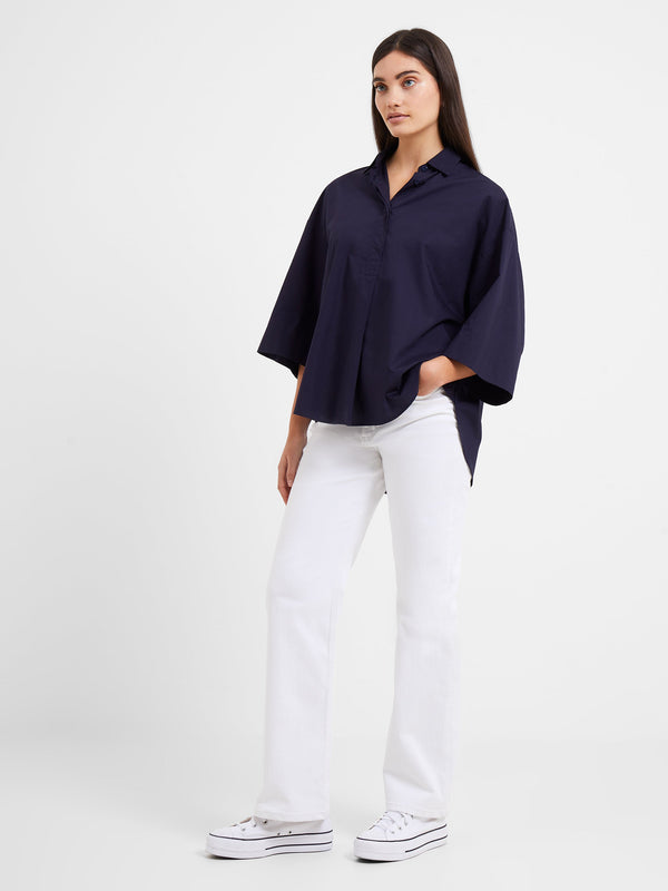 Fcuk Rhodes Poplin Popover Shirt Marine