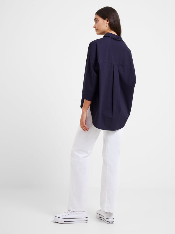 Fcuk Rhodes Poplin Popover Shirt Marine