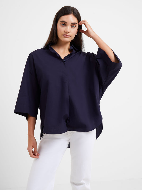 fcuk Rhodes Poplin Popover Shirt Marine