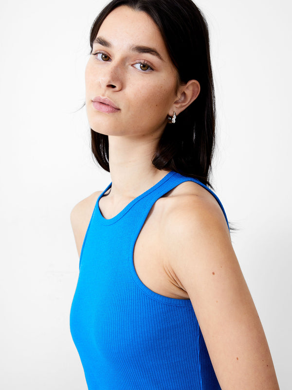 Fcuk Ribbed Racer Dress Bright Blue