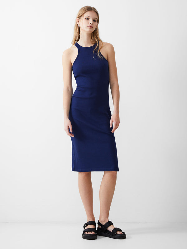fcuk Ribbed Racer Dress Dk Navy