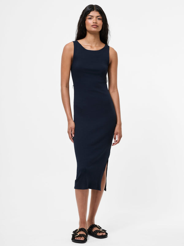 fcuk Ribbed Slash Neck Midi Dress Midnight