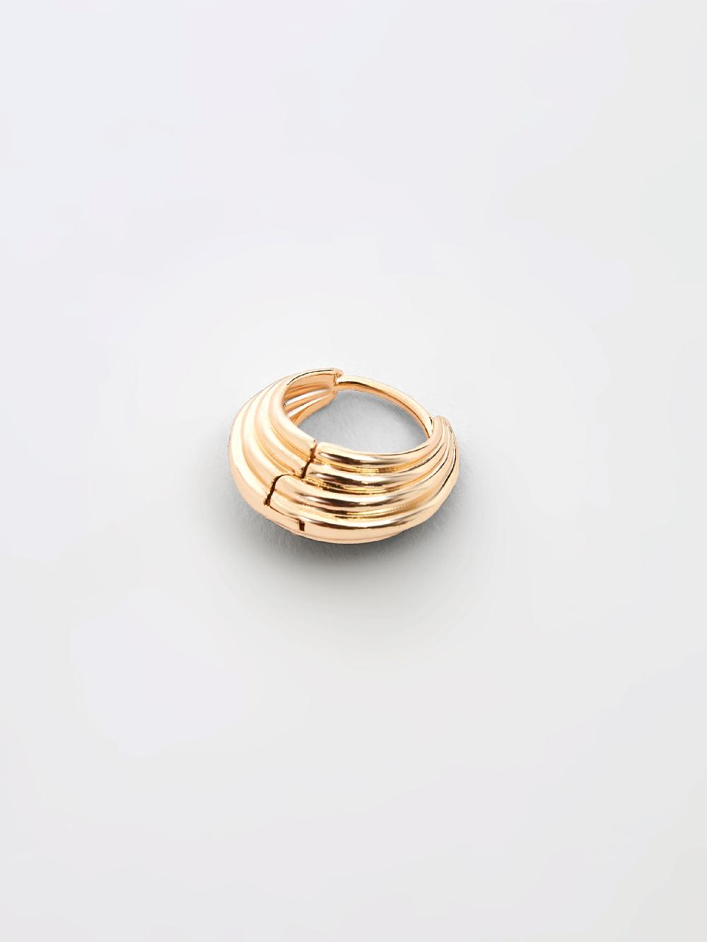 Fcuk Ridged Huggie Hoop Earrings Gold