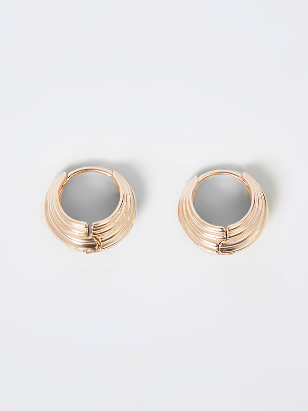 fcuk Ridged Huggie Hoop Earrings Gold