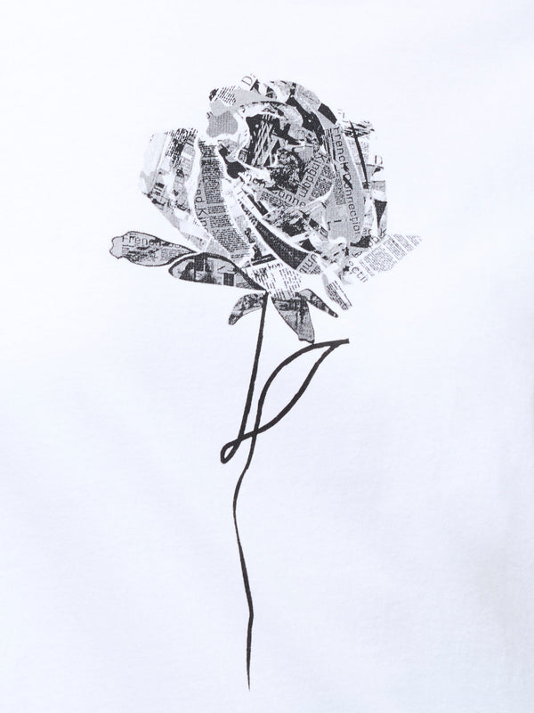 Fcuk Rose Print Graphic T-Shirt White Black