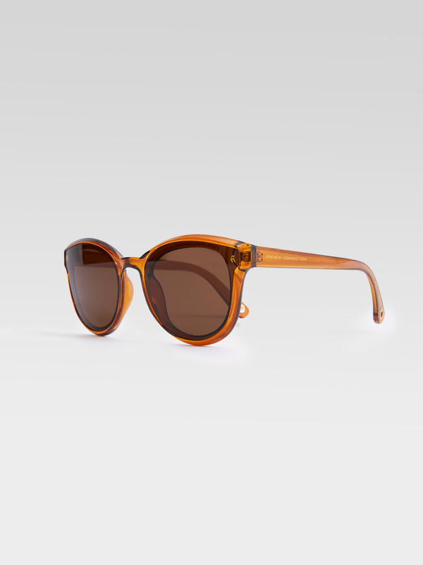 Fcuk Round Sunglasses Tan