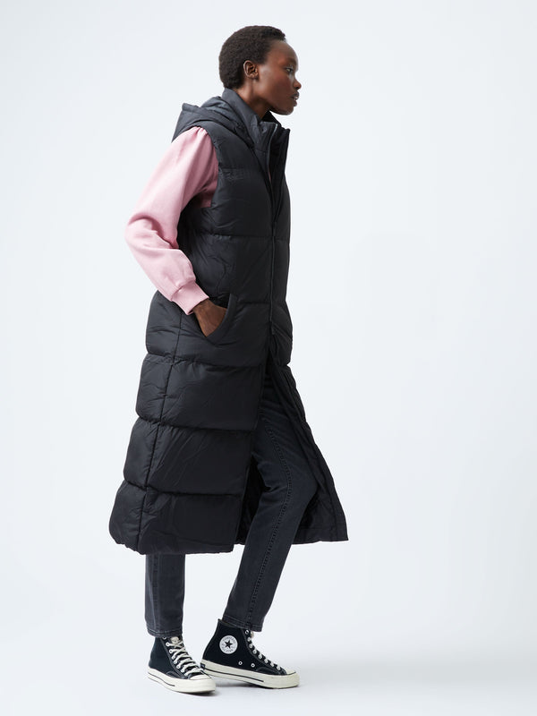Fcuk Row Long Gilet Black
