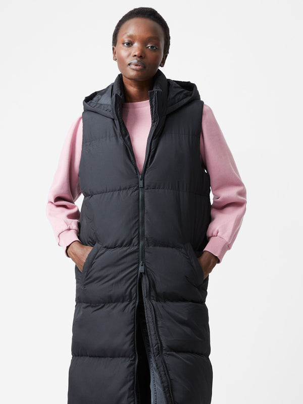 fcuk Row Long Gilet Black