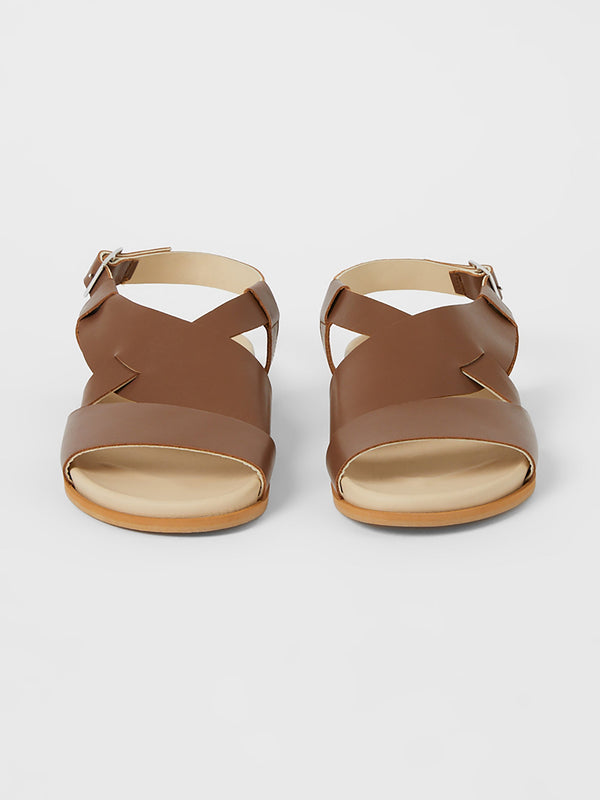 Fcuk S+W X Branca Asymmetric Footbed Sandals Brown