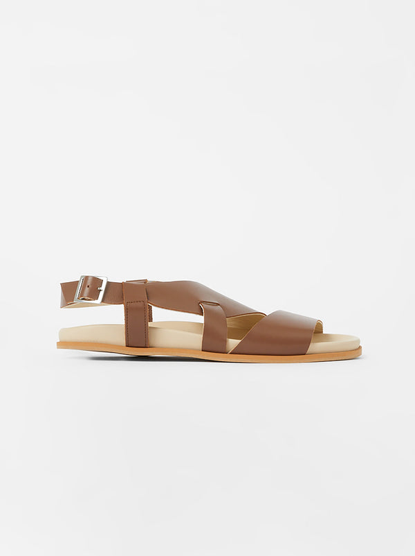 fcuk S+W x Branca Asymmetric Footbed Sandals Brown