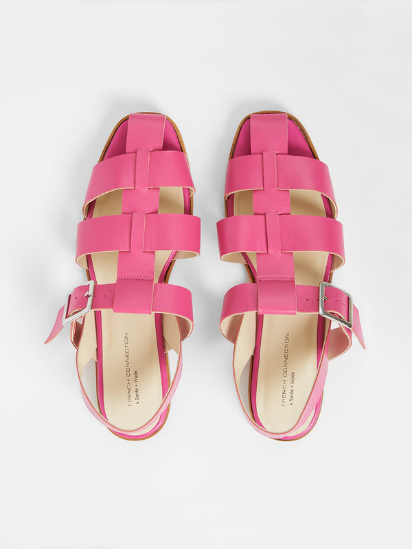 Fcuk S+W X Luisa Fisherman Caged Sandals Fuchsia