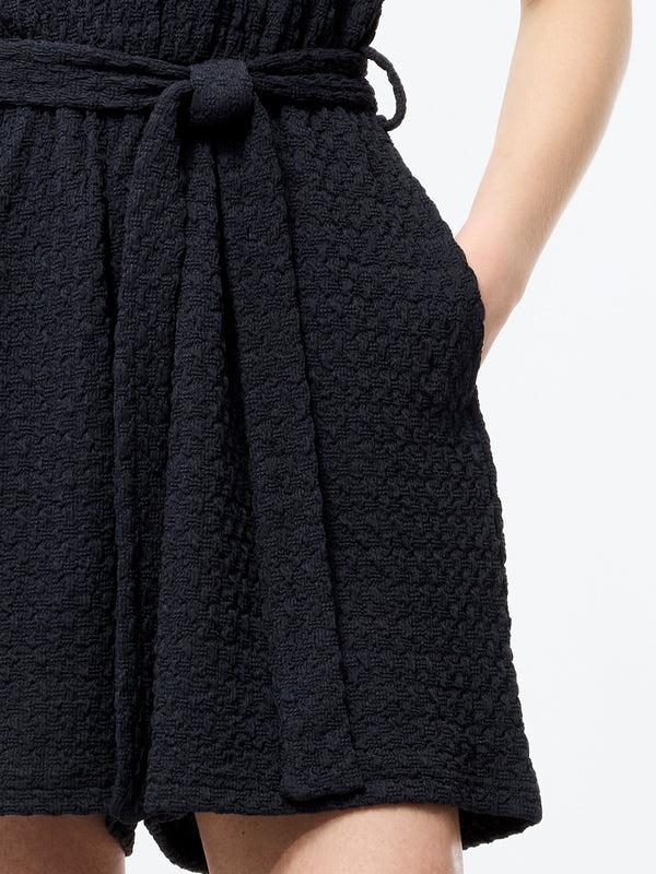 Fcuk Sadie Textured Playsuit Washed Ink