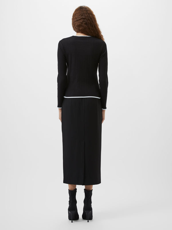 Fcuk Sasia Rib Contrast Binding Top Black/White