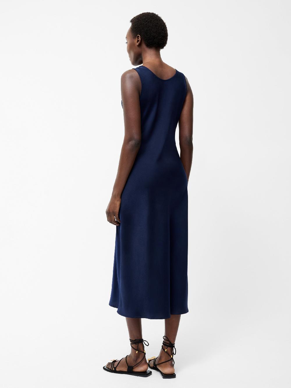 Fcuk Scoop Satin Slip Dress Midnight