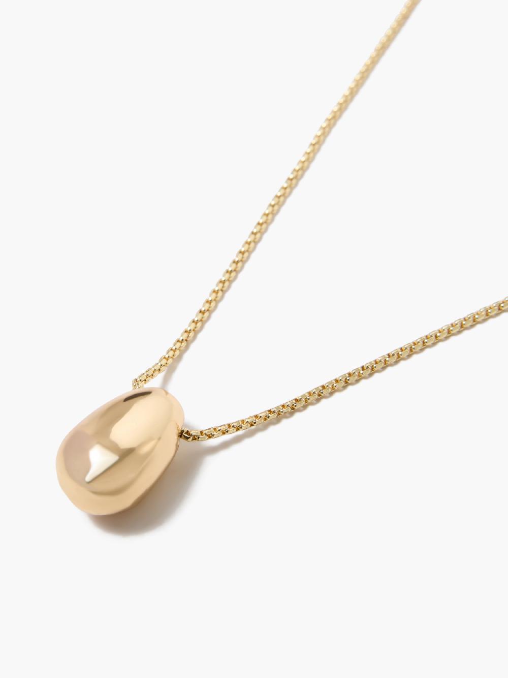 Fcuk Sculptural Bean Pendant Necklace Gold