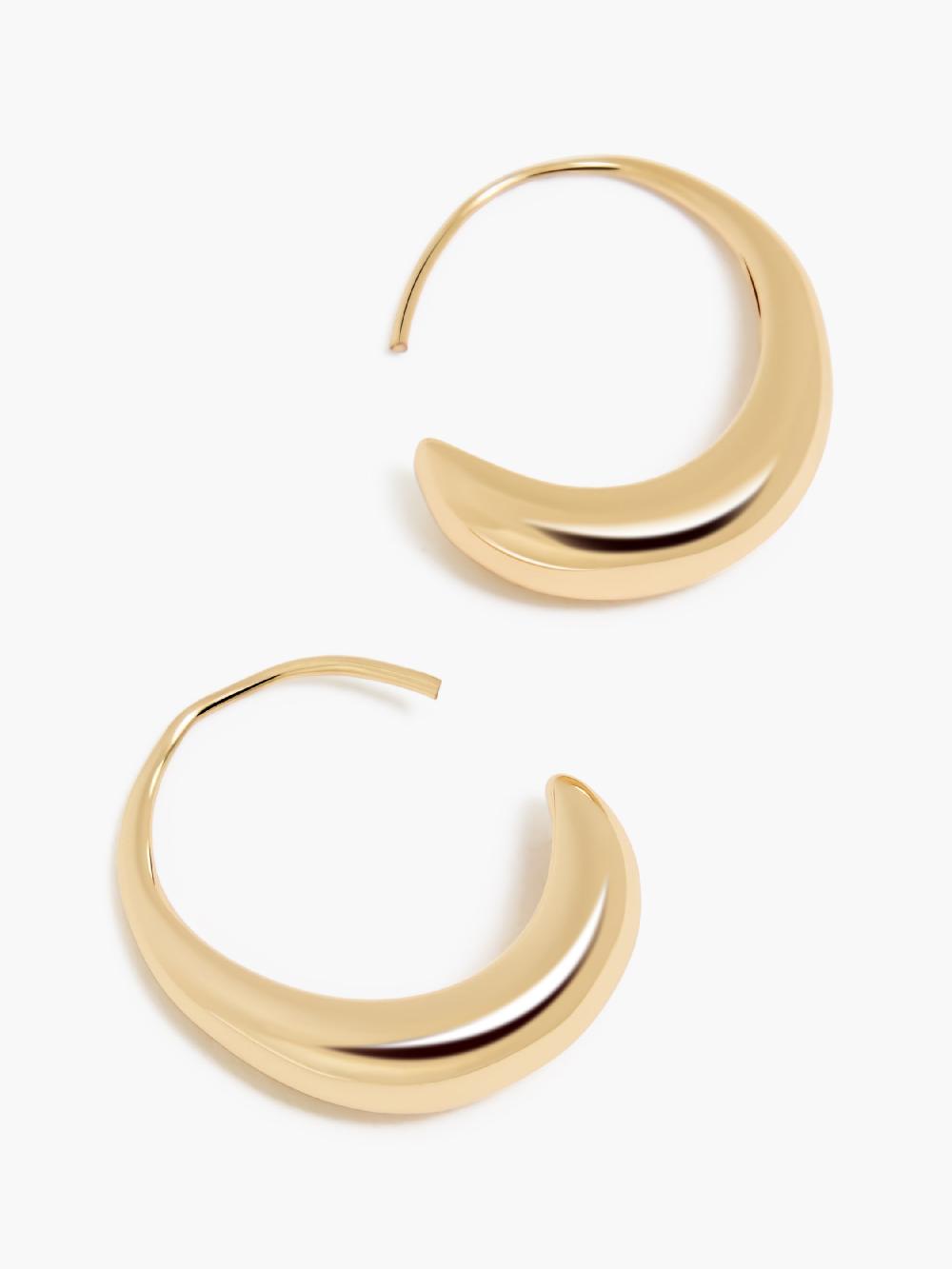 Fcuk Sculptural Fluid Half Hoop Earrings Gold