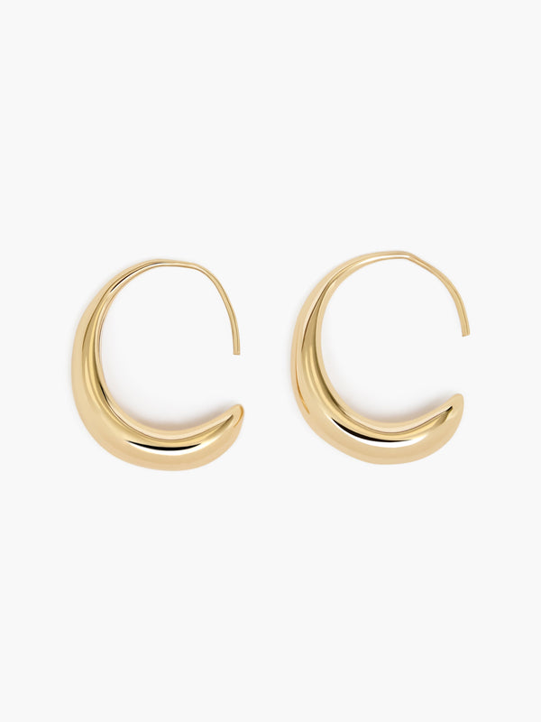 fcuk Sculptural Fluid Half Hoop Earrings Gold