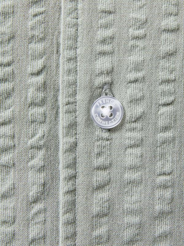 Fcuk Seersucker Short Sleeve Shirt Sage Green