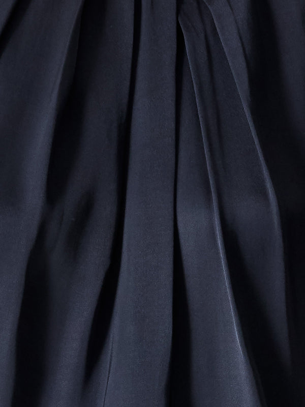 Fcuk Sera Eco Satin Pleated Sleeveless Blouse Navy