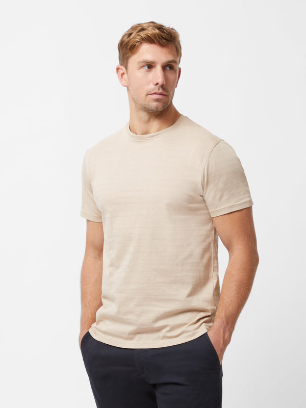 fcuk Short Sleeve Jacquard T-Shirt Sand